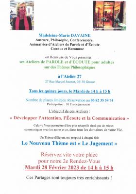 Affiche pour atelier du 28 fevrier 2023